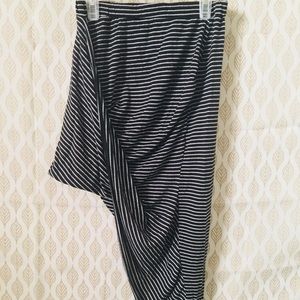 Striped asymmetrical skirt